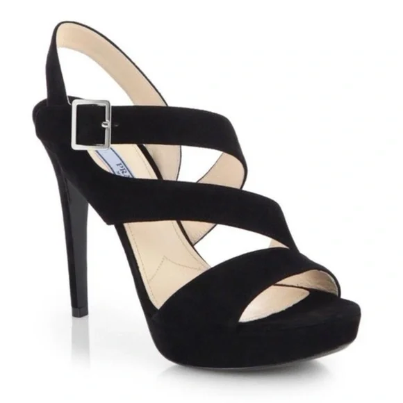 Prada Black Strappy Heels - Picture 1 of 8